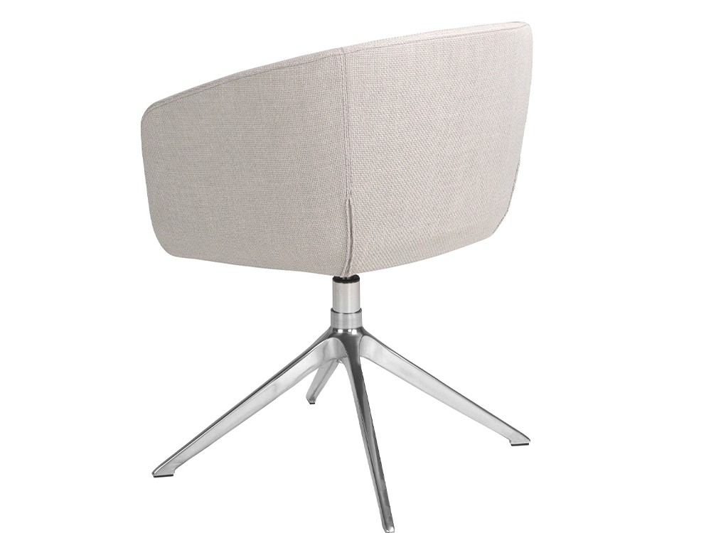 Silla giratoria Ángel Cerdá 4133 tapizada en tela gris con base cromada - 4