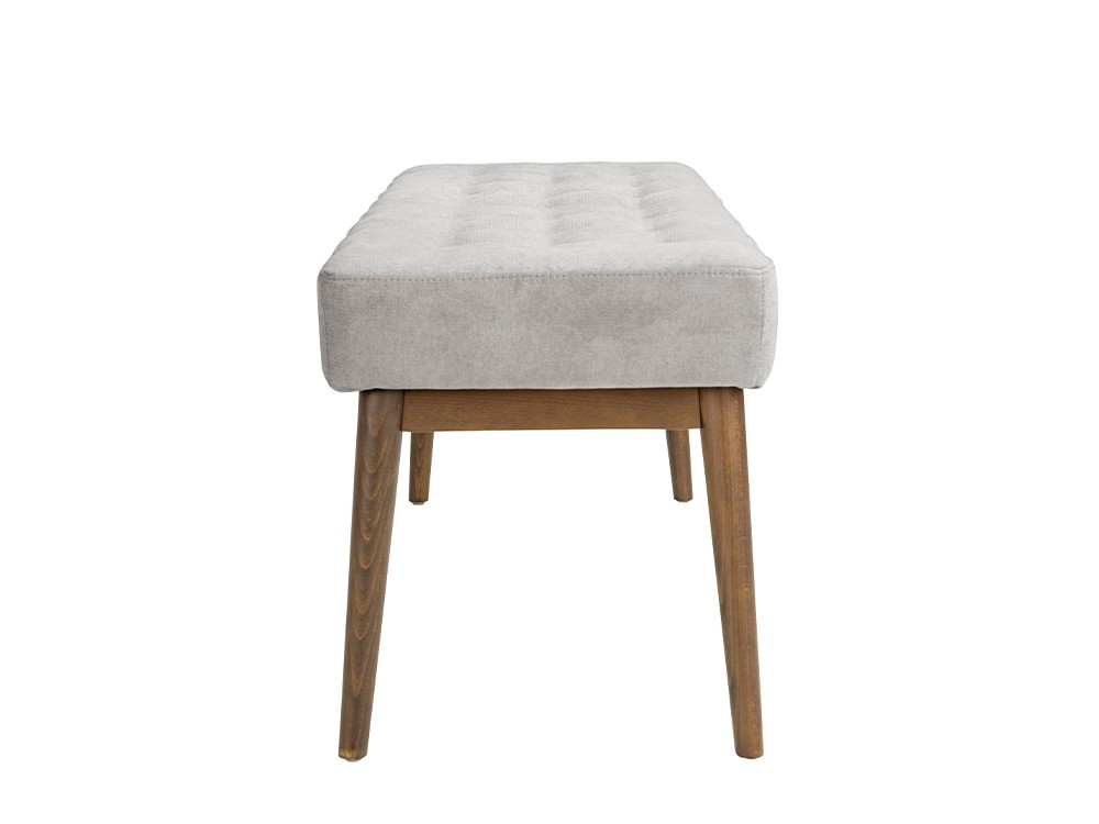 Descalzadora tapizada en textil gris claro con patas de madera Ángel Cerdá 5107 - 3