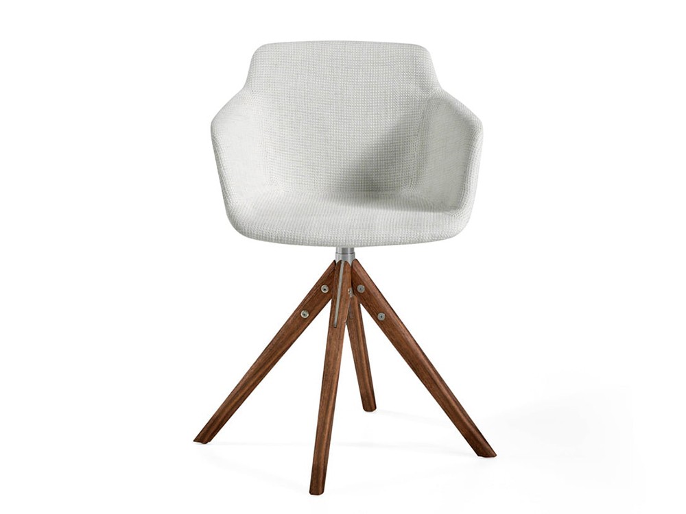 Silla giratoria Ángel Cerdá 4059 con patas de madera - 4