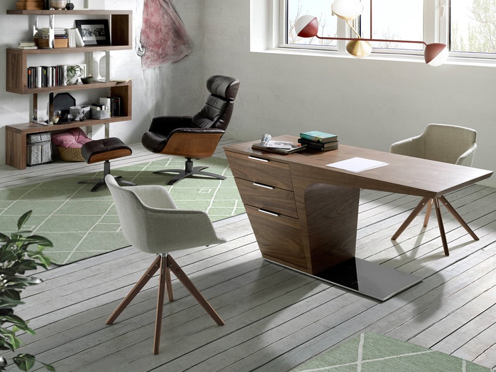 Silla giratoria Ángel Cerdá 4059 con patas de madera - 7