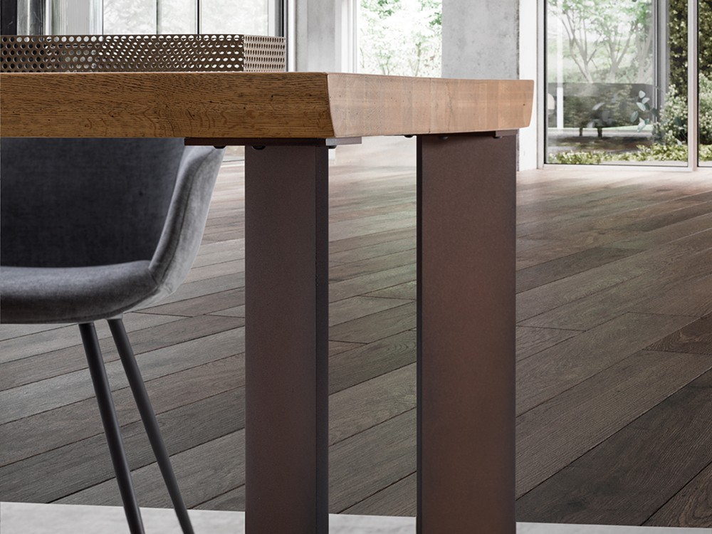 Mesa Master de roble matérico Line acero Crossover de Devina Nais - 3