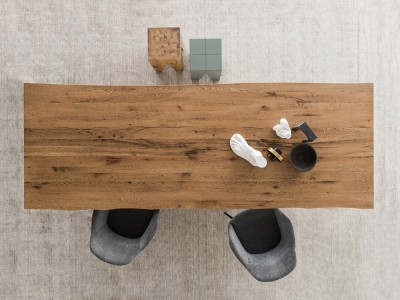 Mesa Master de roble matérico Line acero Crossover de Devina Nais - 2