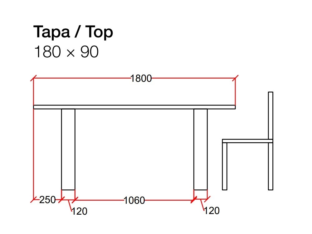 Mesa roble M2 Square Crossover de Devina Nais - 4
