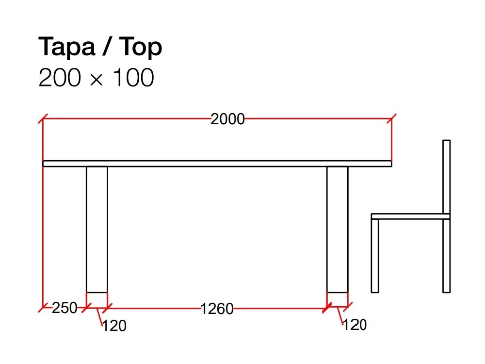 Mesa roble M2 Square Crossover de Devina Nais - 5