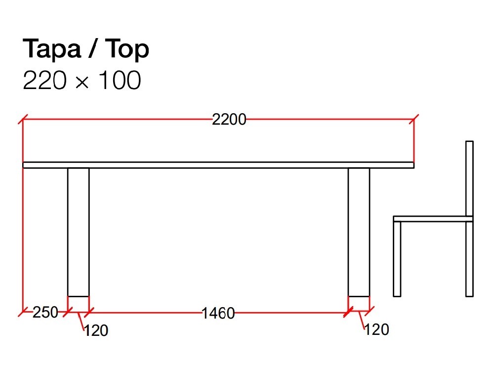 Mesa roble M2 Square Crossover de Devina Nais - 6