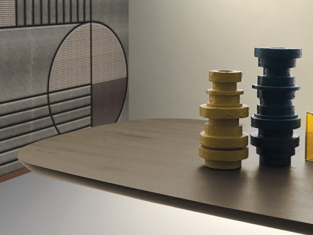 Mesa ovalada de roble matérico Cosmopolitan Monolith de madera lacada Devina Nais - 3