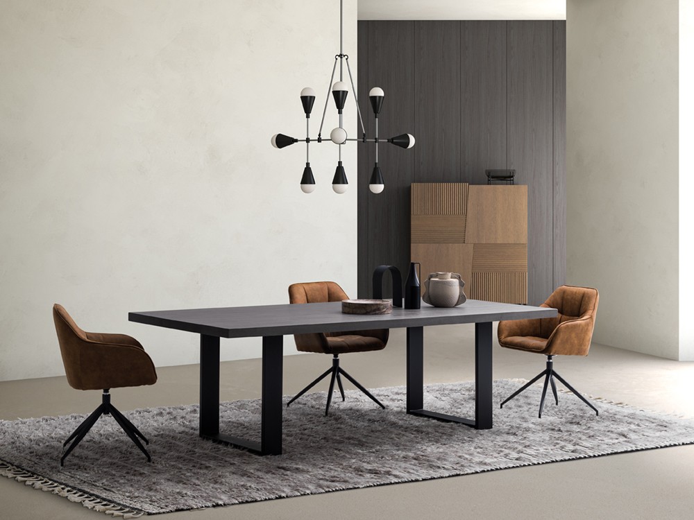 Mesa de roble Alabama Square Crossover de Devina Nais - 1