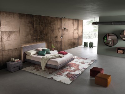 Cama suspendida con cabezal Zen Elegance en madera de Roble matérico Devina Nais - 4