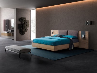 Cama con cabezal con cojines Zen Bold Notte con arcón Devina Nais - 5