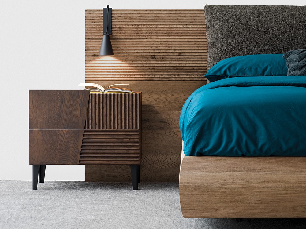 Cama con cabezal con cojines Zen Bold Notte con arcón Devina Nais - 4