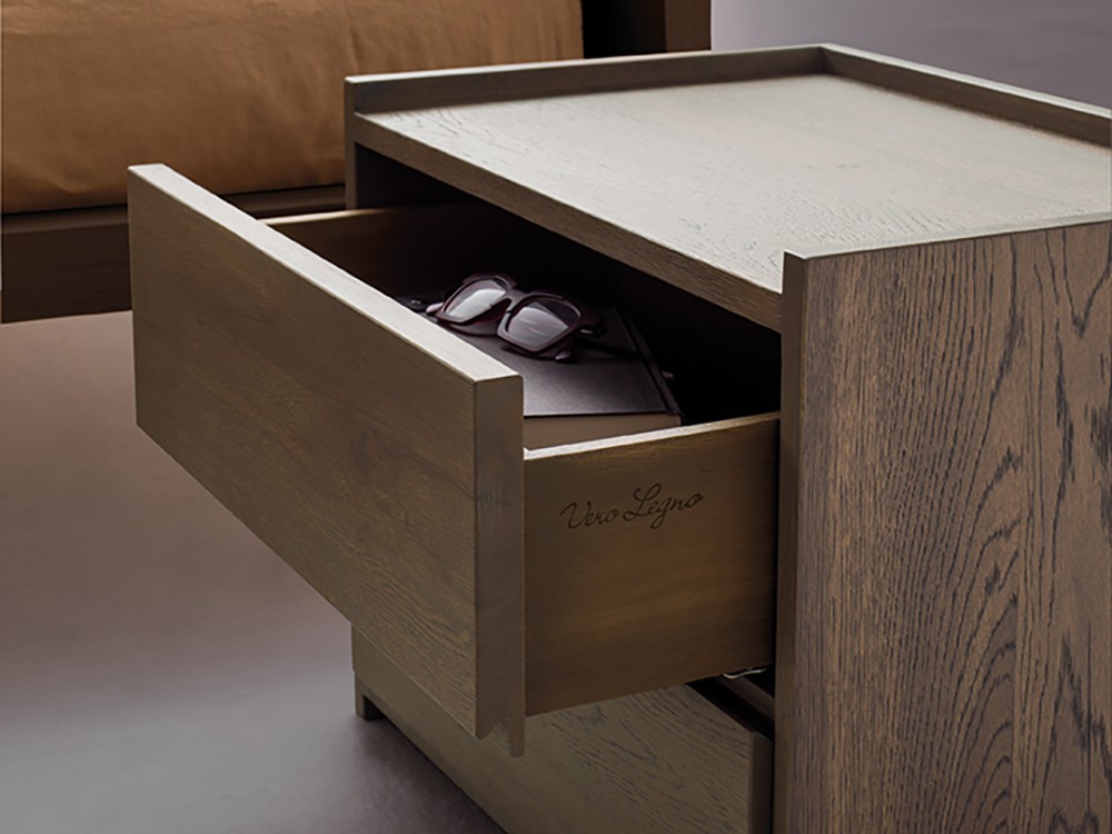 Mesita de noche de Roble matérico Groove Notte de Devina Nais - 2