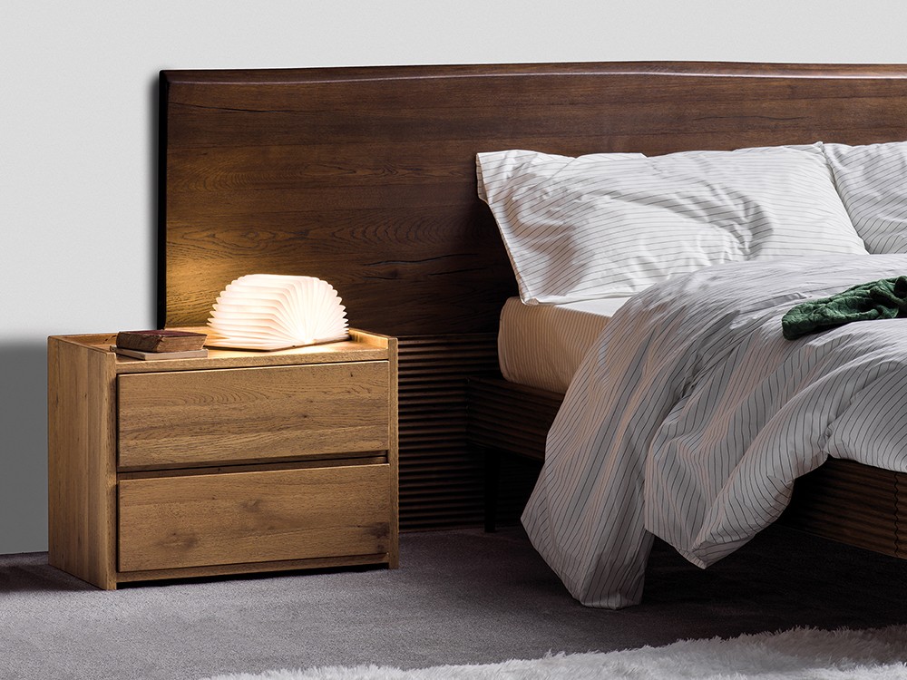 Mesita de noche de Roble matérico Groove Notte de Devina Nais - 1