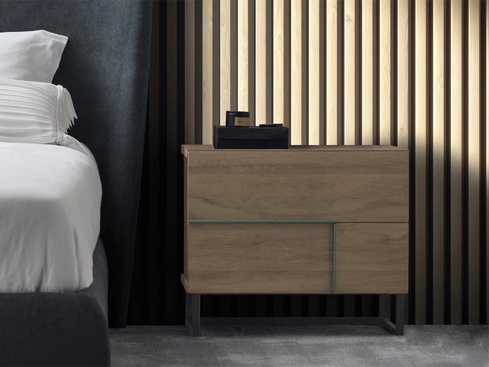 Mesita de noche de Roble matérico Nova de Devina Nais - 1