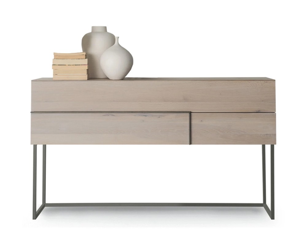 Cómoda dos cajones de roble matérico Nova Devina Nais - 3