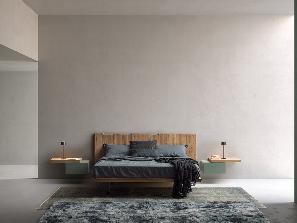 Mesita de noche suspendida de roble Fly notte Devina Nais - 2