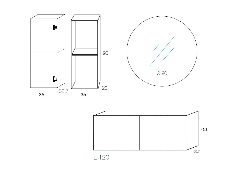 Mueble para baño de roble B09 Devina Nais - 5