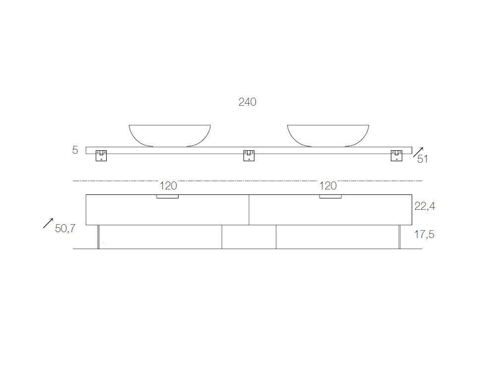 Mueble de baño de roble B18 Devina Nais - 4