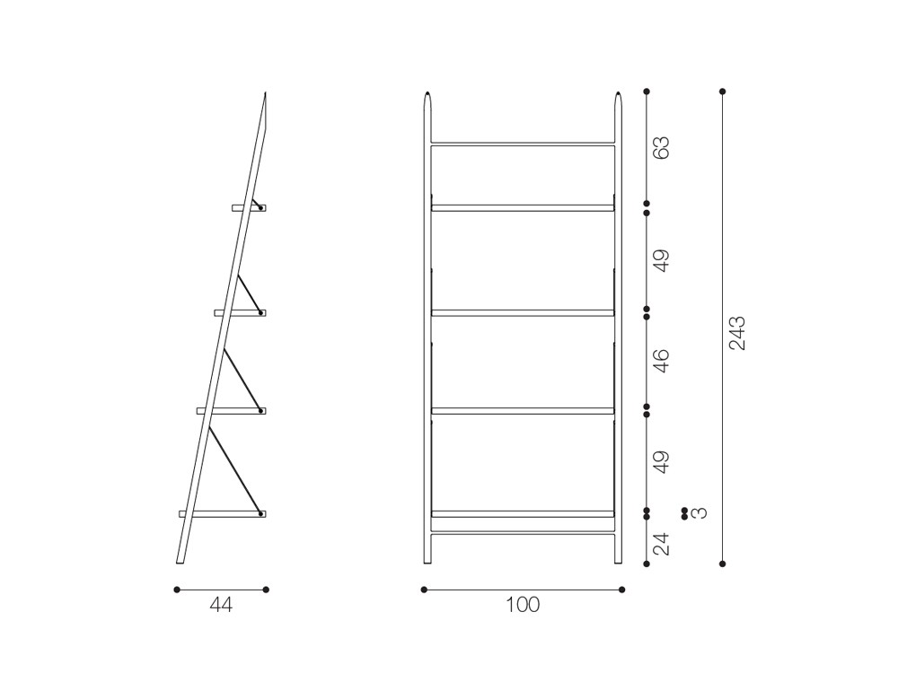 Librería de acero y madera maciza de roble Easy Devina Nais - 4