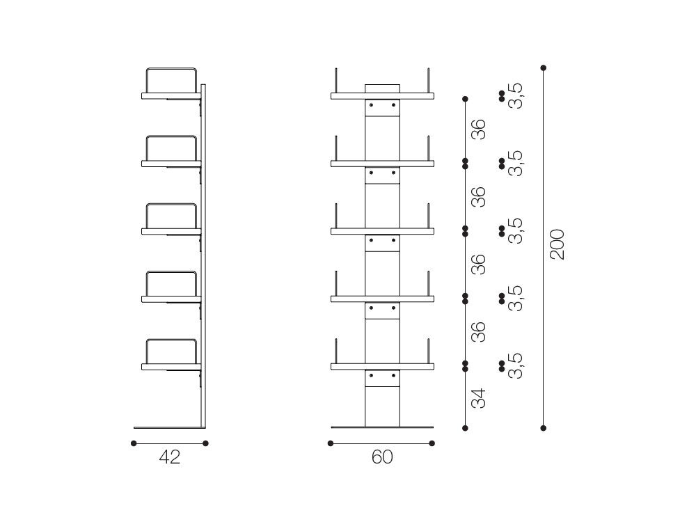 Librería de acero y madera maciza de roble Infinity Devina Nais - 4