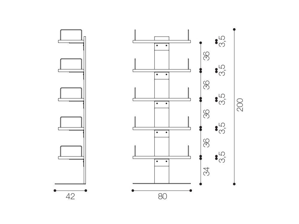 Librería de acero y madera maciza de roble Infinity Devina Nais - 5