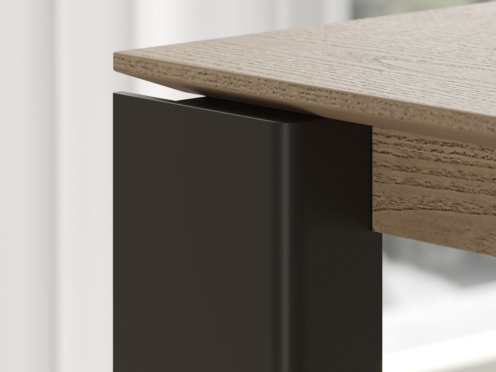 Mesa extensible Arch Wood con sobre en chapa natural Vive - 5