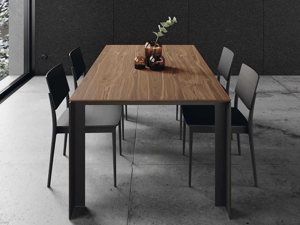 Mesa extensible Arch Wood con sobre en chapa natural Vive - 2