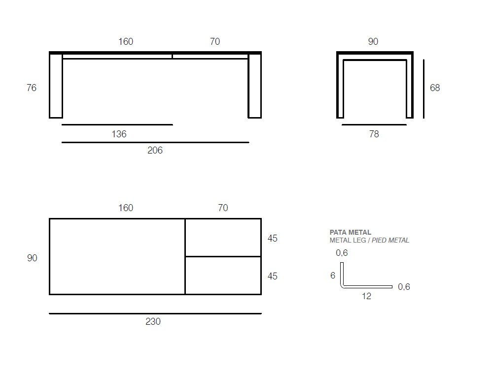 Mesa extensible Arch Wood con sobre en chapa natural Vive - 8