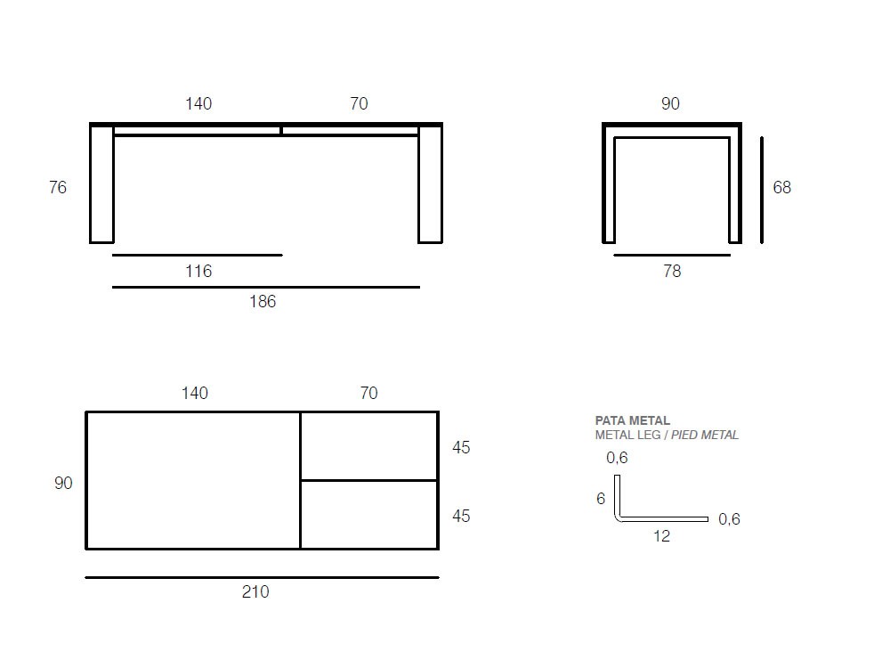 Mesa extensible Arch Wood con sobre en chapa natural Vive - 7