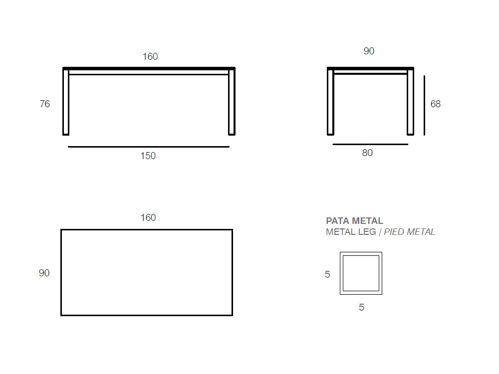 Mesa Top Wood con sobre en chapa natural de Vive - 4