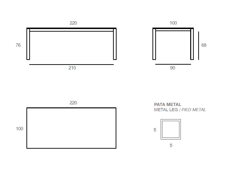 Mesa Top Wood con sobre en chapa natural de Vive - 9