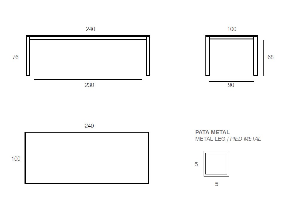Mesa Top Wood con sobre en chapa natural de Vive - 10