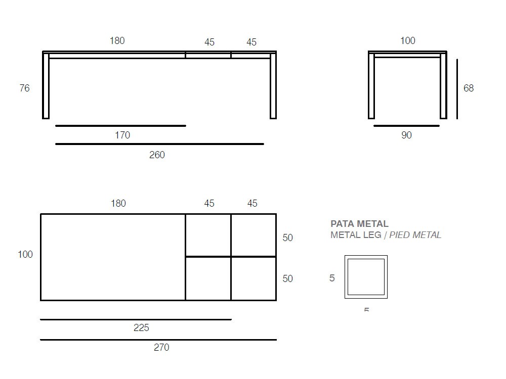 Mesa extensible Top Wood con sobre de chapa natural Vive - 6
