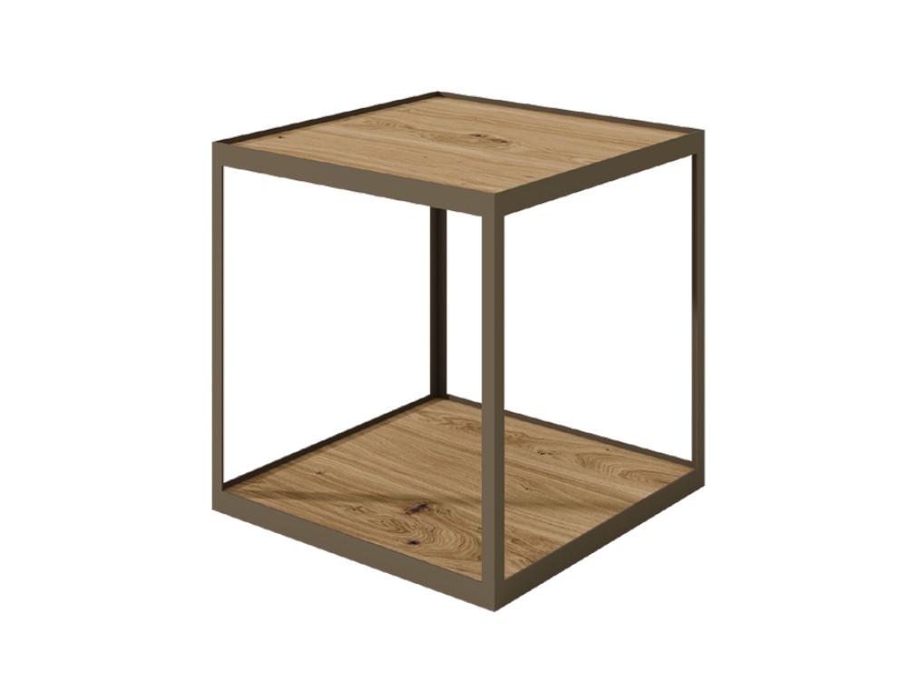 Mesa auxiliar Kub Wood de chapa natural Vive - 1