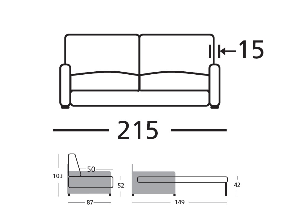 Sofá Cama de apertura singular Nantes - 3