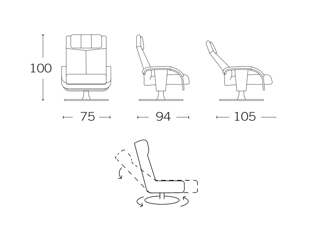 Butaca de madera con cabezal ajustable Katia Tajoma - 5