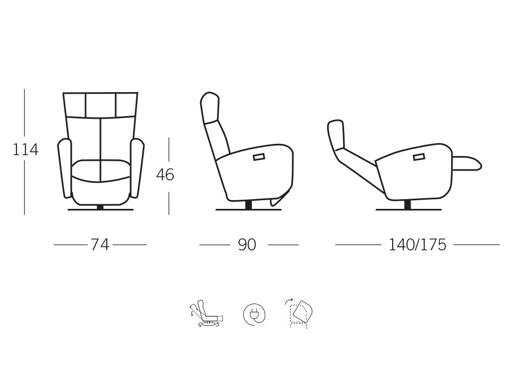 Butaca giratoria reclinable Sogno Tajoma - 6