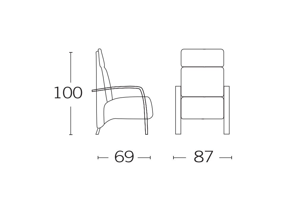 Butaca con patas curvadas Nicky Tajoma - 4
