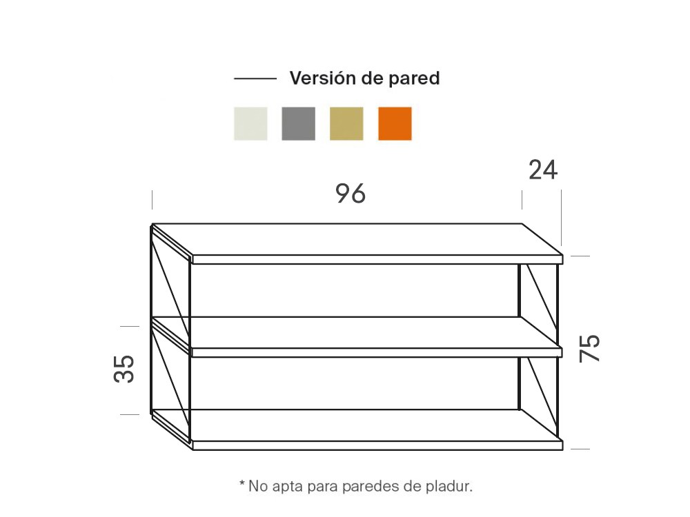 Estantería Tria pared de Mobles 114 - 6