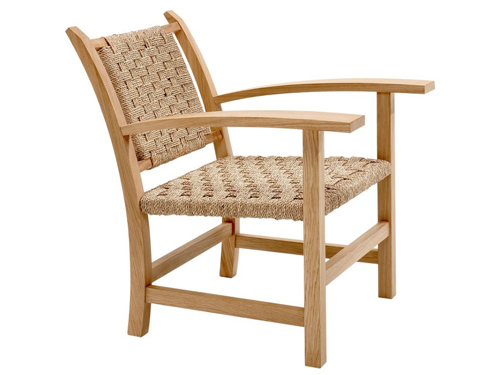 Butaca Torres Clavé 1934 de madera de roble barnizada y asiento tejido de fibras naturales Mobles 114 - 4