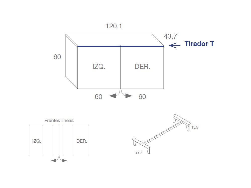 Aparador Frentes Lines cristal Compact 2 de Vive - 8