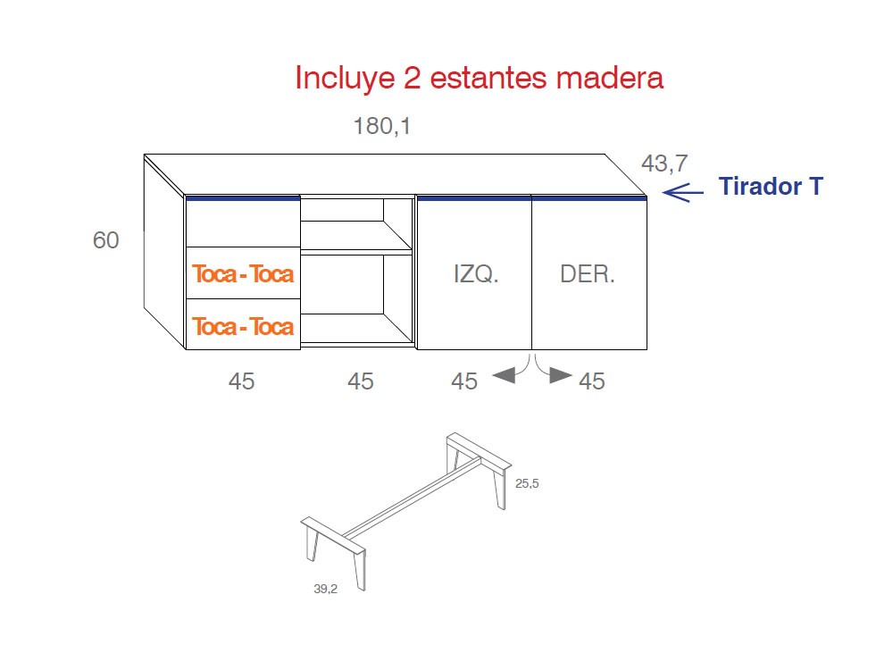 Aparador Frentes Lines Cristal Compact 7 de Vive - 10