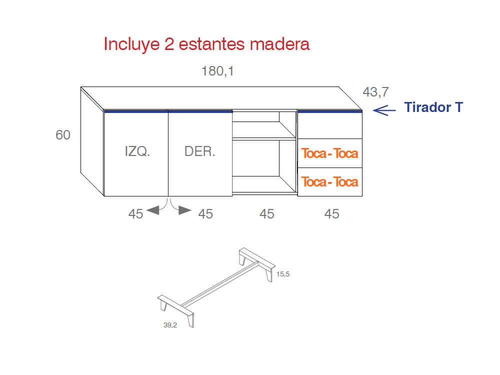 Aparador Cristal y Roble Compact 8 de Vive - 9