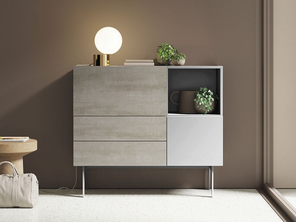 Aparador alto con frentes cerámica Blaze Grey Compact 17 Vive - 3