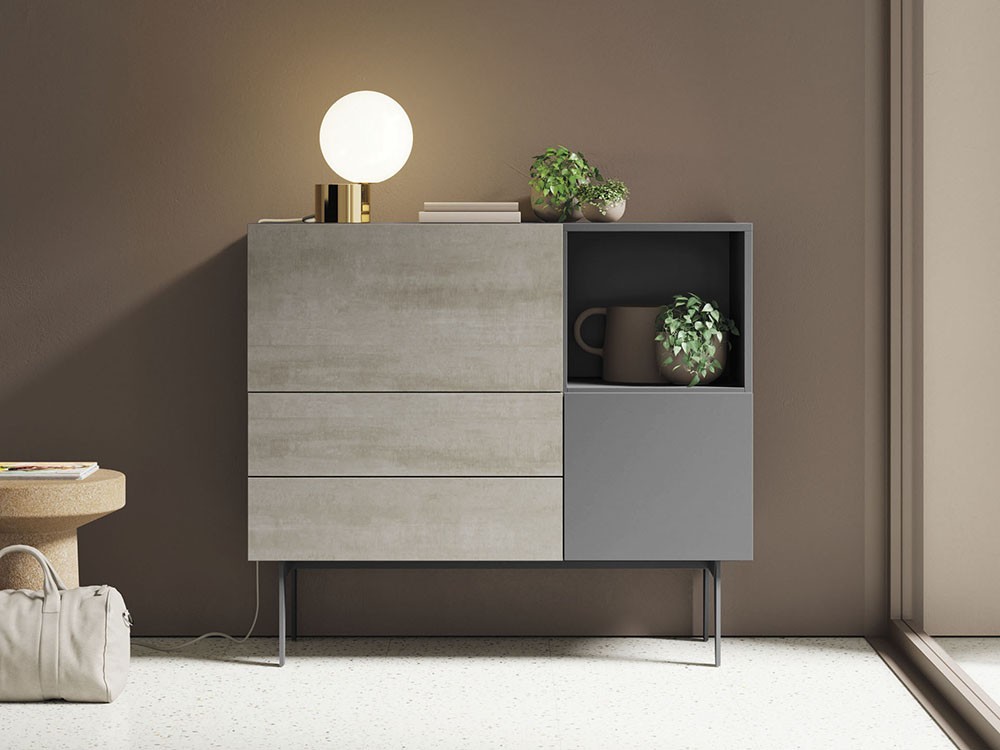 Aparador alto con frentes cerámica Blaze Grey Compact 17 Vive - 4