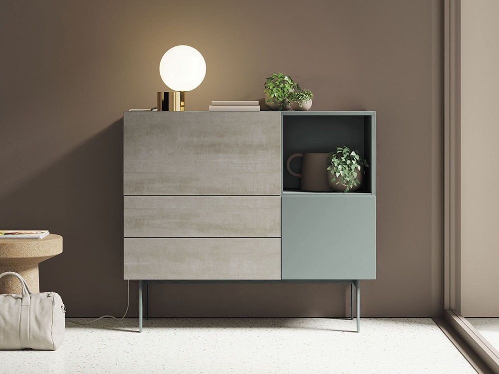 Aparador alto con frentes cerámica Blaze Grey Compact 17 Vive - 5