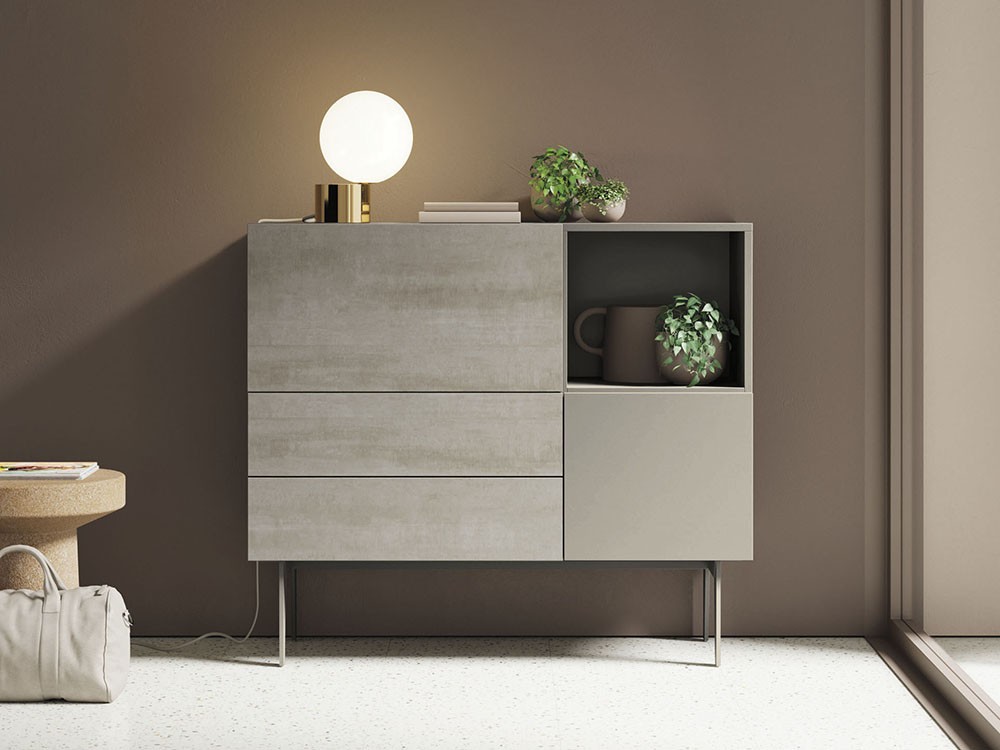 Aparador alto con frentes cerámica Blaze Grey Compact 17 Vive - 2