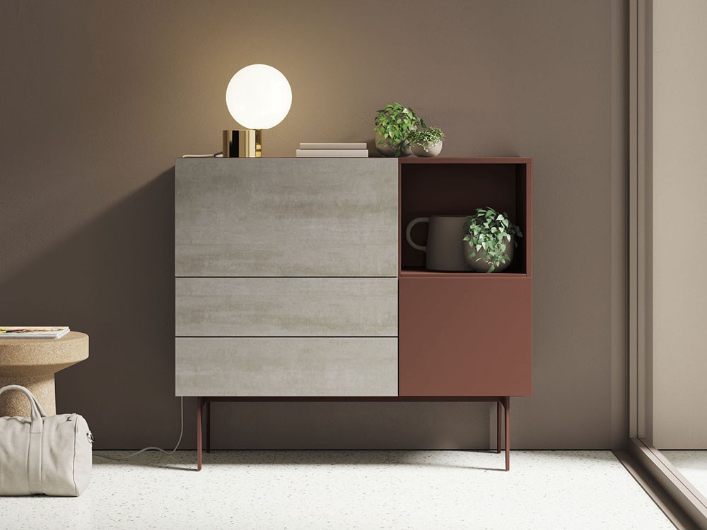 Aparador alto con frentes cerámica Blaze Grey Compact 17 Vive - 8