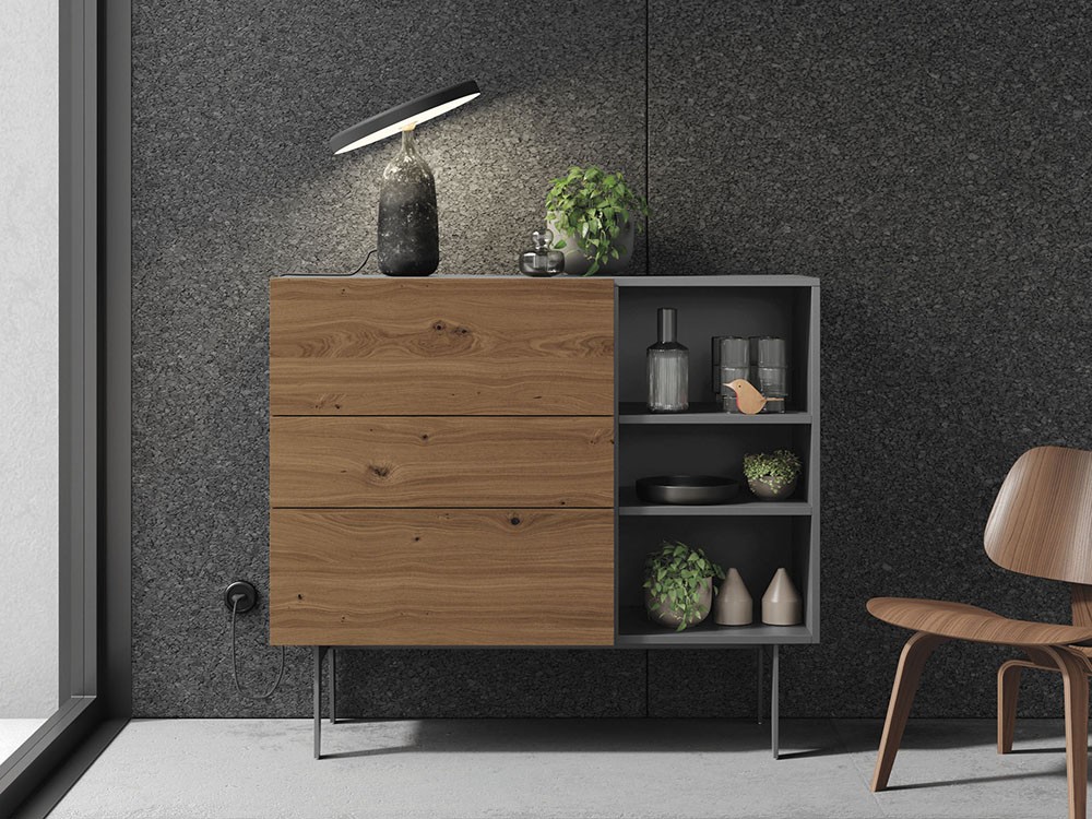 Aparador alto Roble Viejo y laca mate 18 Vive - 4 Aparador alto Roble Viejo y laca mate 18 Vive - 4