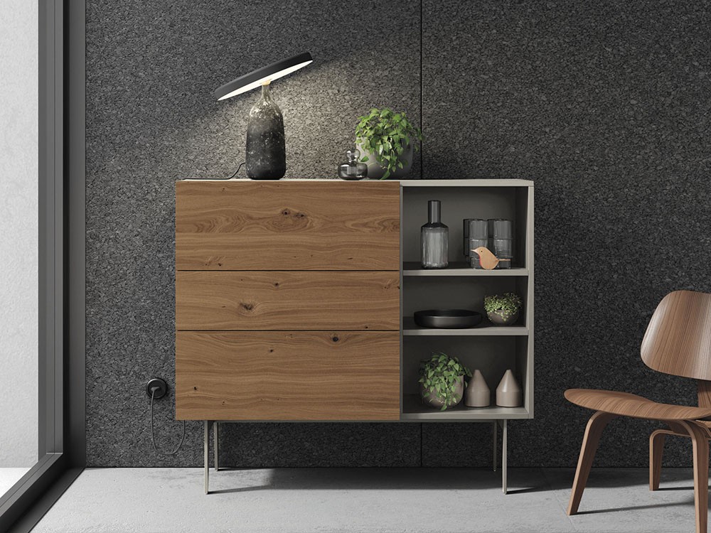 Aparador alto Roble Viejo y laca mate 18 Vive - 5 Aparador alto Roble Viejo y laca mate 18 Vive - 5