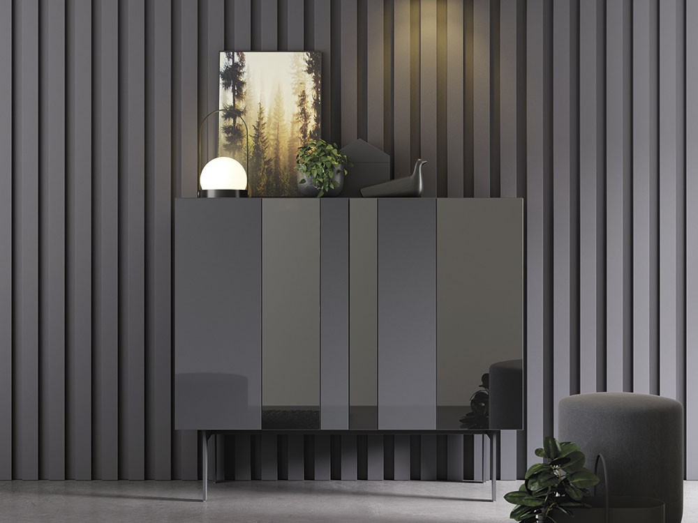 Aparador Frentes Lines cristal y espejo Compact 19 de Vive - 1